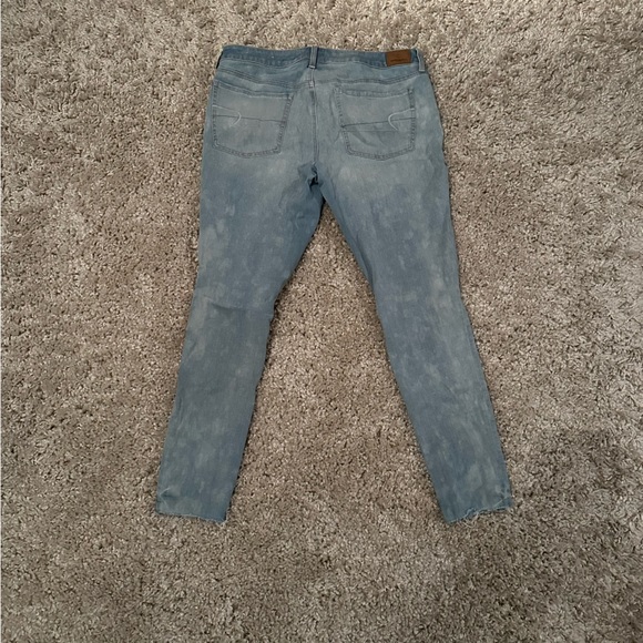 AMERICAN EAGLE Jegging Ripped Jeans Super Super Stretch X4 Size 16 Long - Picture 2 of 6